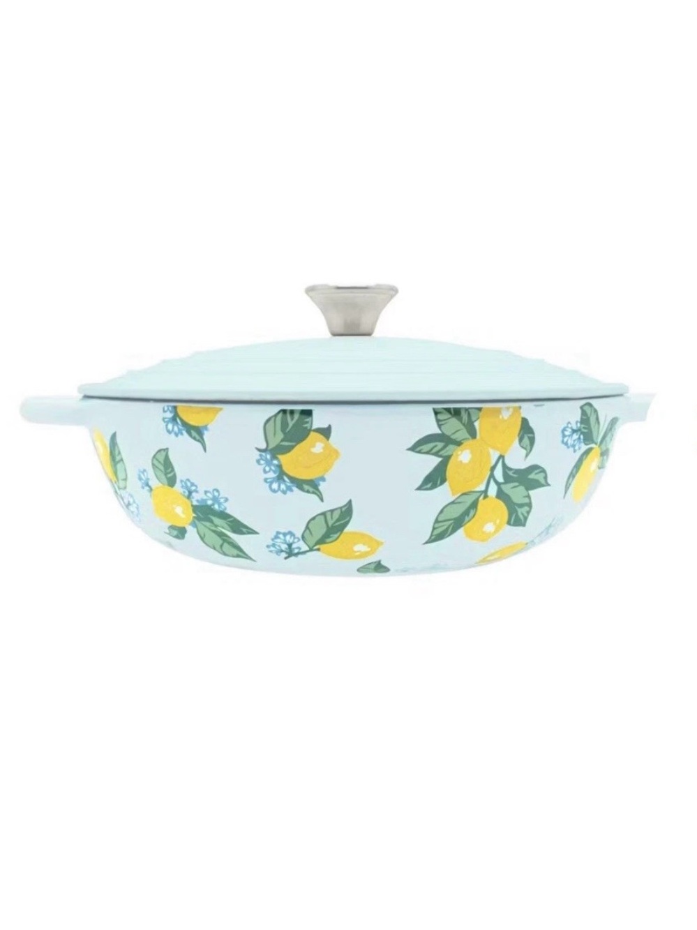 New Farmhouse 4 qt Cast Iron Pot Braiser Cookware w Lid LEMON Oven Safe
